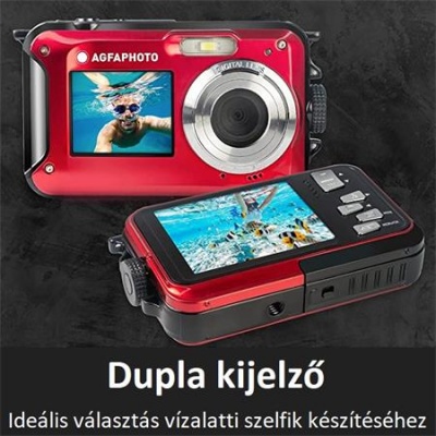 Fényképezőgép, kompakt, digitális, vízálló, AGFAPHOTO "WP8000", piros