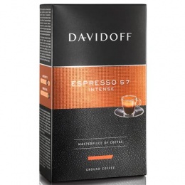 Kávé, pörkölt, őrölt, 250 g, DAVIDOFF "Espresso 57"